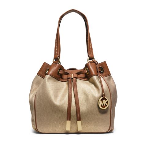 michael kors canvas tote large|Michael Kors signature canvas tote.